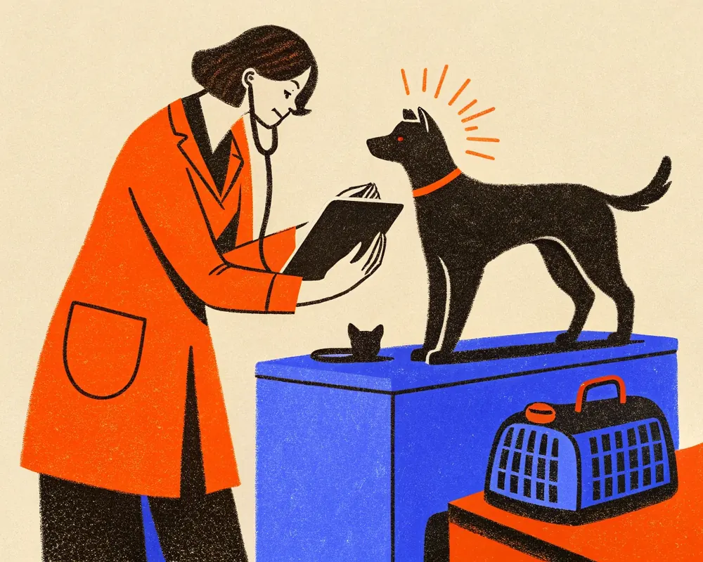 Illustration: Veterinarians. Every call answered by the AI Front Desk.